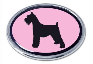 Schnauzer Pink and Chrome Car Emblem