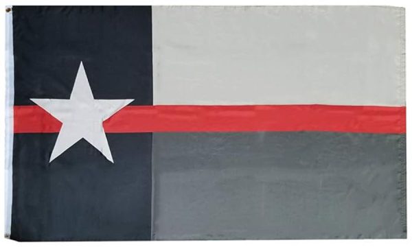 Firefighter Thin Red Line Black and Gray Texas Flag 3×5 - I AmEricas Flags