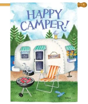 Happy Camper Suede Reflections House Flag