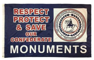 Respect Protect and Save Our Confederate Monuments Flag 3x5 Printed Polyester