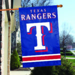 Texas Rangers Logo Applique House Flag Live