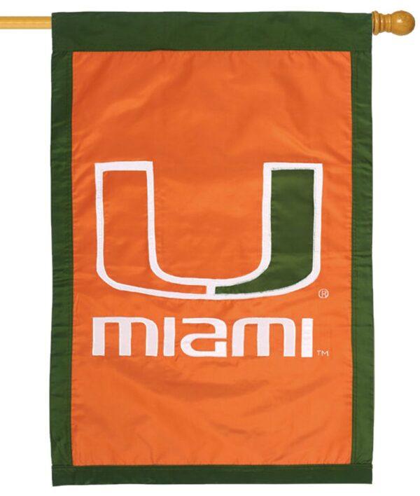 University of Miami Applique House Flag