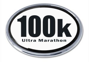 100K Ultra Marathon Chrome Car Emblem