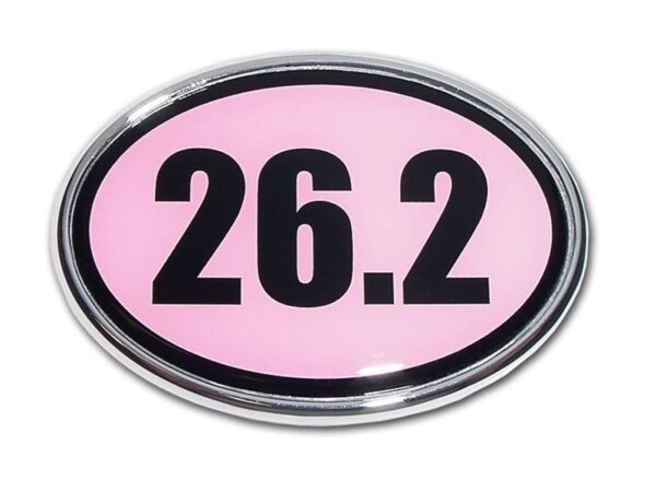 26.2 Marathon Pink and Chrome Car Emblem