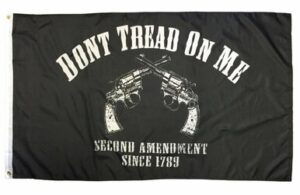 2nd Amendment Don't Tread On Me Crossed Revolvers Black 3x5 Flag