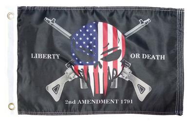 2nd Amendment Punisher Skull 12x18 Boat Flag