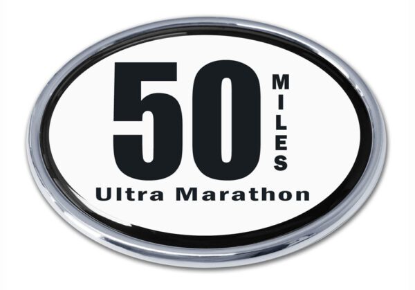 50 Miles Ultra Marathon Chrome Car Emblem