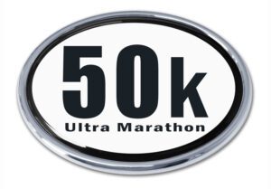 50K Ultra Marathon Chrome Car Emblem