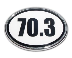 70.3 Half Ironman Chrome Car Emblem