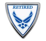 Air Force Retired Shield Color and Chrome Emblem