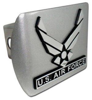 Air Force Wings Brushed Chrome Hitch Cover