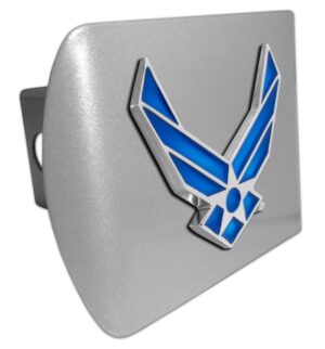 Air Force Wings Premium Emblem Brushed Hitch Cover