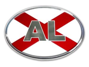 Alabama Chrome and Color Oval Car Emblem