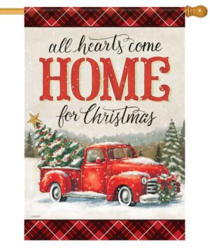 All Hearts Christmas Pickup Truck House Flag