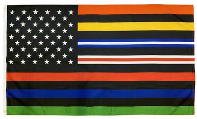 All Responders Thin Lines 3x5 Flag