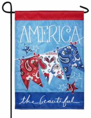 America the Beautiful Paisley Double Applique Garden Flag