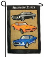 American Classic Muscle Cars Double Applique Garden Flag