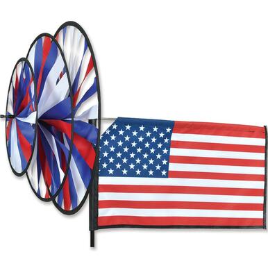 American Flag Triple Wind Spinner