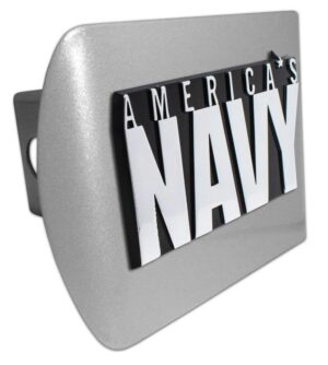America's Navy Brushed Chrome Hitch Cover