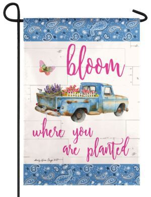 Antique Flower Truck Suede Reflections Garden Flag