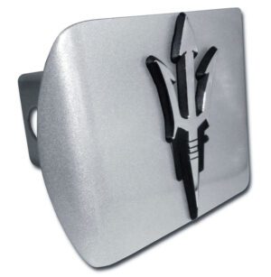 Arizona State University Pitchfork Brushed Chrome Hitch Cover