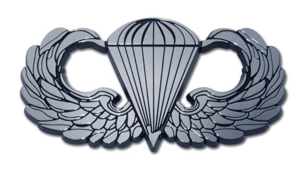 Army Parachute Chrome Car Emblem
