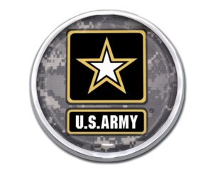 Army Star Seal Camo Chrome Car Emblem