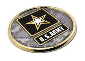 Army Star Seal Camo Gold Car Emblem