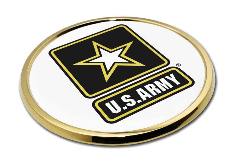 Army Star Seal White Car Emblem - I AmEricas Flags