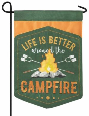 Around the Campfire Double Applique Garden Flag