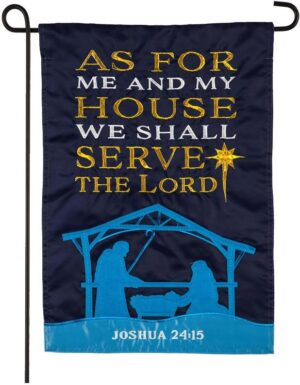 As for Me and My House Nativity Applique Garden Flag