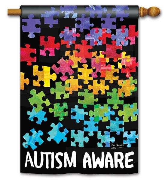 Autism Aware House Flag