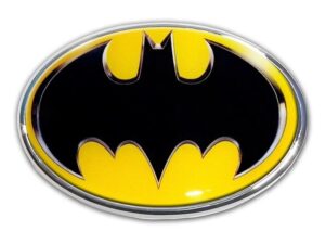 Batman Oval Chrome with Color Car Emblem