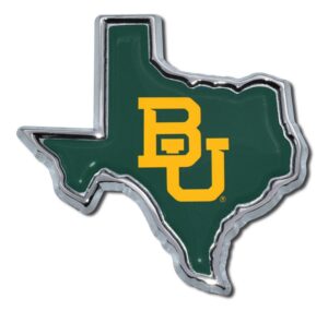 Baylor University Chrome and Color Texas Shape Car Emblem