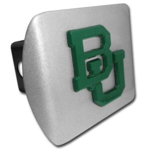 Baylor University Green BU Brushed Chrome Hitch Cover