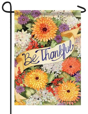 Be Thankful Floral Garden Flag