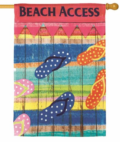 Beach Access Flip Flops House Flag