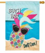 Beach Hair Pineapple Double Applique House Flag