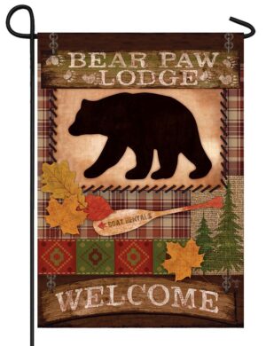 Bear Paw Lodge Welcome Garden Flag