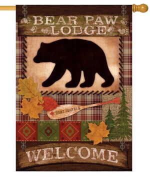 Bear Paw Lodge Welcome House Flag