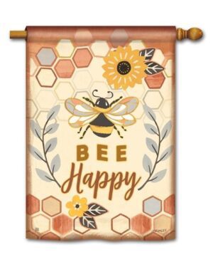 Bee Happy House Flag