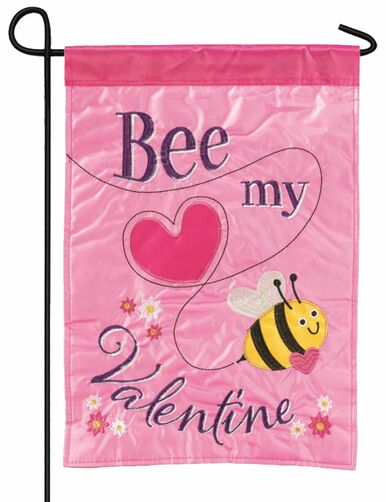 Bee My Valentine Double Applique Garden Flag