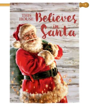 Believe in Santa Suede Reflections House Flag