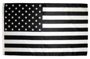 Black and White American 3x5 Flag