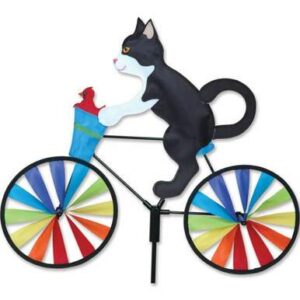 Black and White Tuxedo Cat Bicycle Wind Spinner
