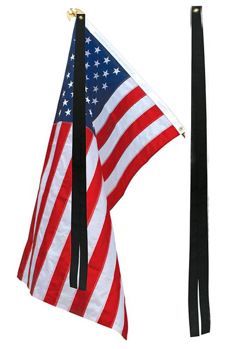 Black Mourning Double Streamer 2″ x 5′ - I AmEricas Flags