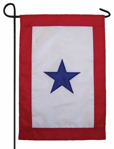 Blue Service Star Applique Garden Flag