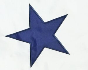 Blue Service Two Star Applique House Flag