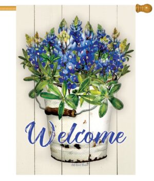 Bluebonnet Bucket House Flag