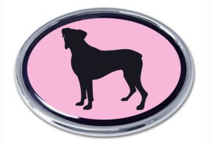 Boxer Pink and Chrome Car Emblem